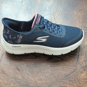 Skechers Navy and White GOwalk Shoes